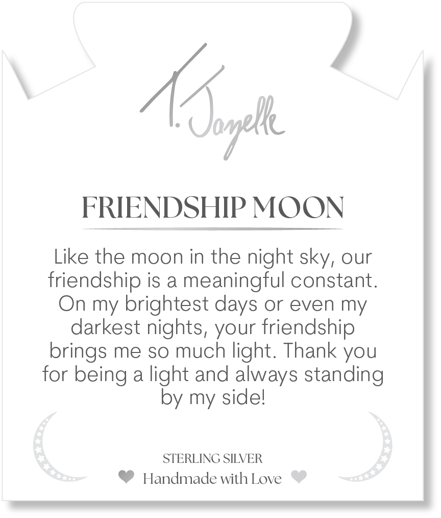 Kunzite Gemstone Bracelet with Friendship Moon Sterling Silver Charm