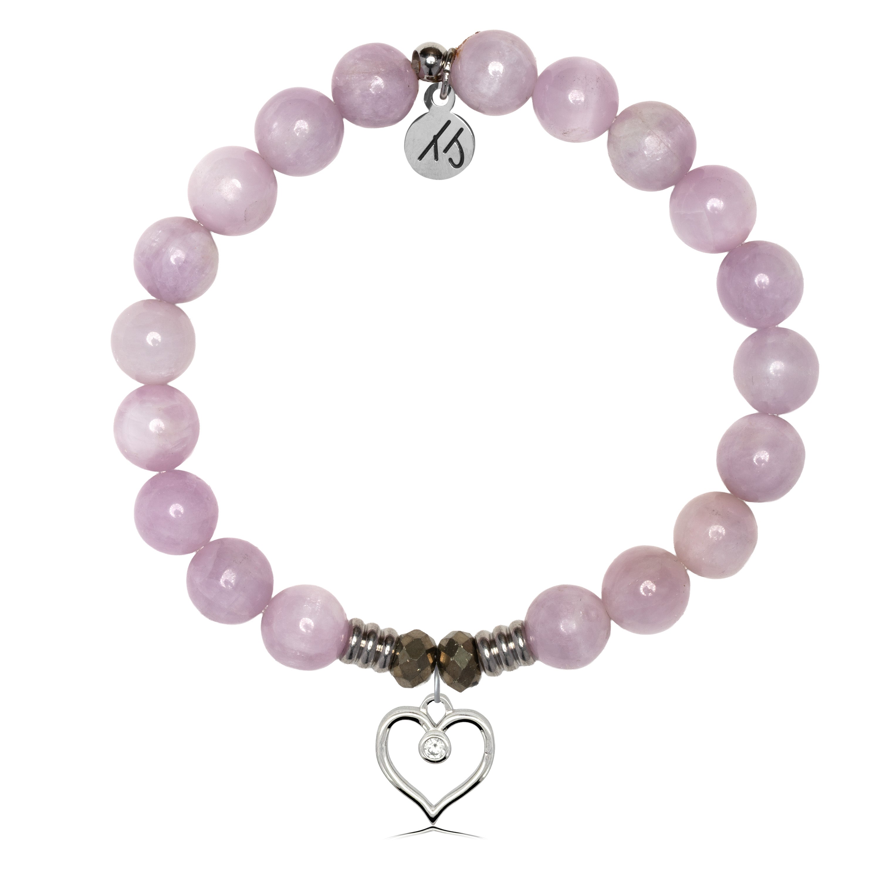 Kunzite Gemstone Bracelet with Love Within Sterling Silver Charm