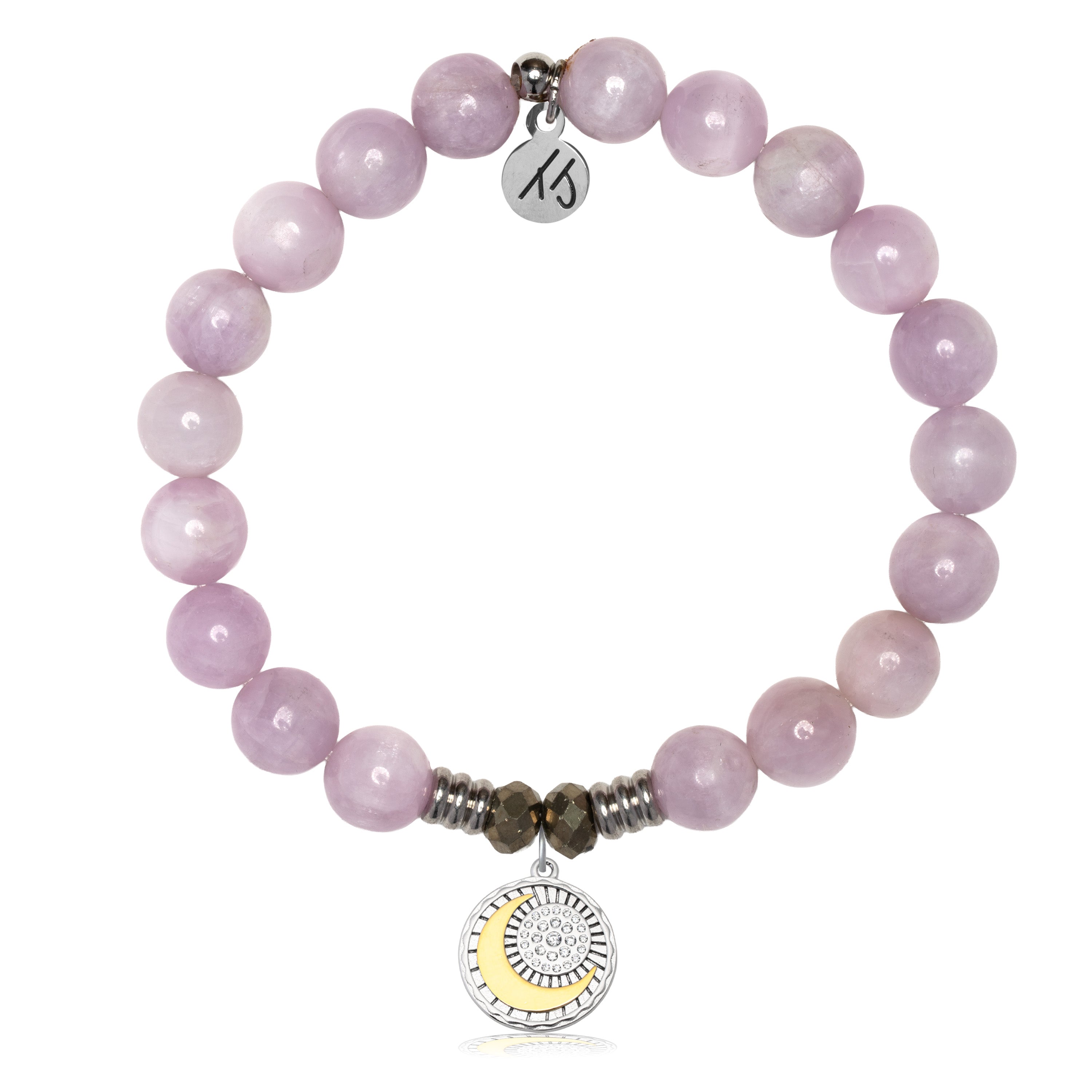Kunzite Gemstone Bracelet with Radiant Soul Sterling Silver Charm