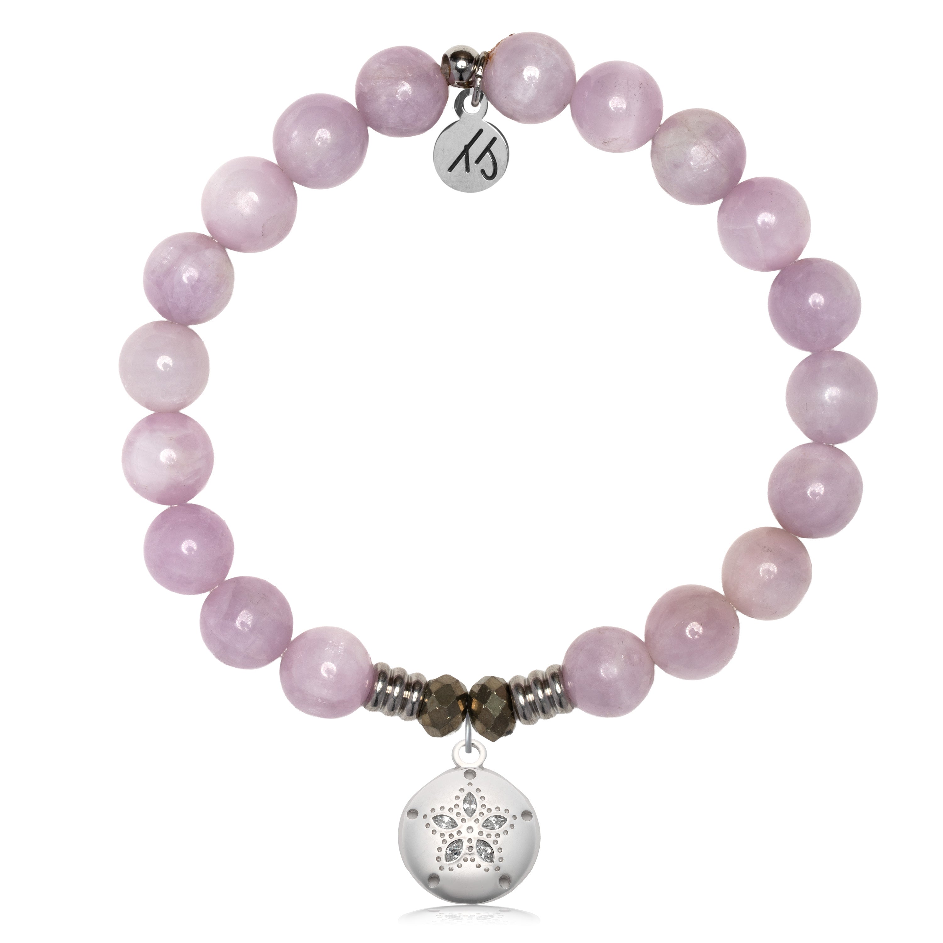 Kunzite Gemstone Bracelet with Sand Dollar Sterling Silver Charm
