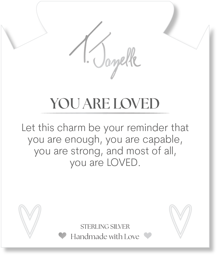 Kunzite Gemstone Bracelet with You Are Loved Sterling Silver Charm