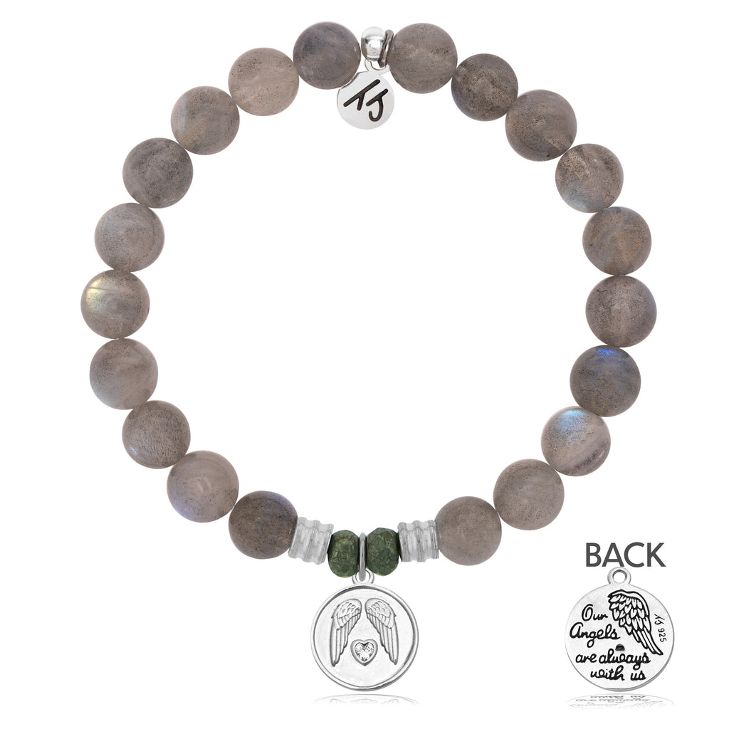 Labradorite Gemstone Bracelet with Guardian Sterling Silver Charm