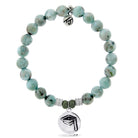Larimar Bracelet with Grad Cap Sterling Silver Charm