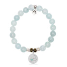 Larimar Charm Collection: Blue Aquamarine Gemstone Bracelet with Larimar Cape Cod Sterling Silver Charm