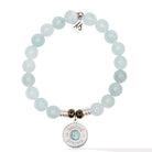 Larimar Charm Collection: Blue Aquamarine Stone Bracelet with Larimar Healing Prayers Sterling Silver Charm