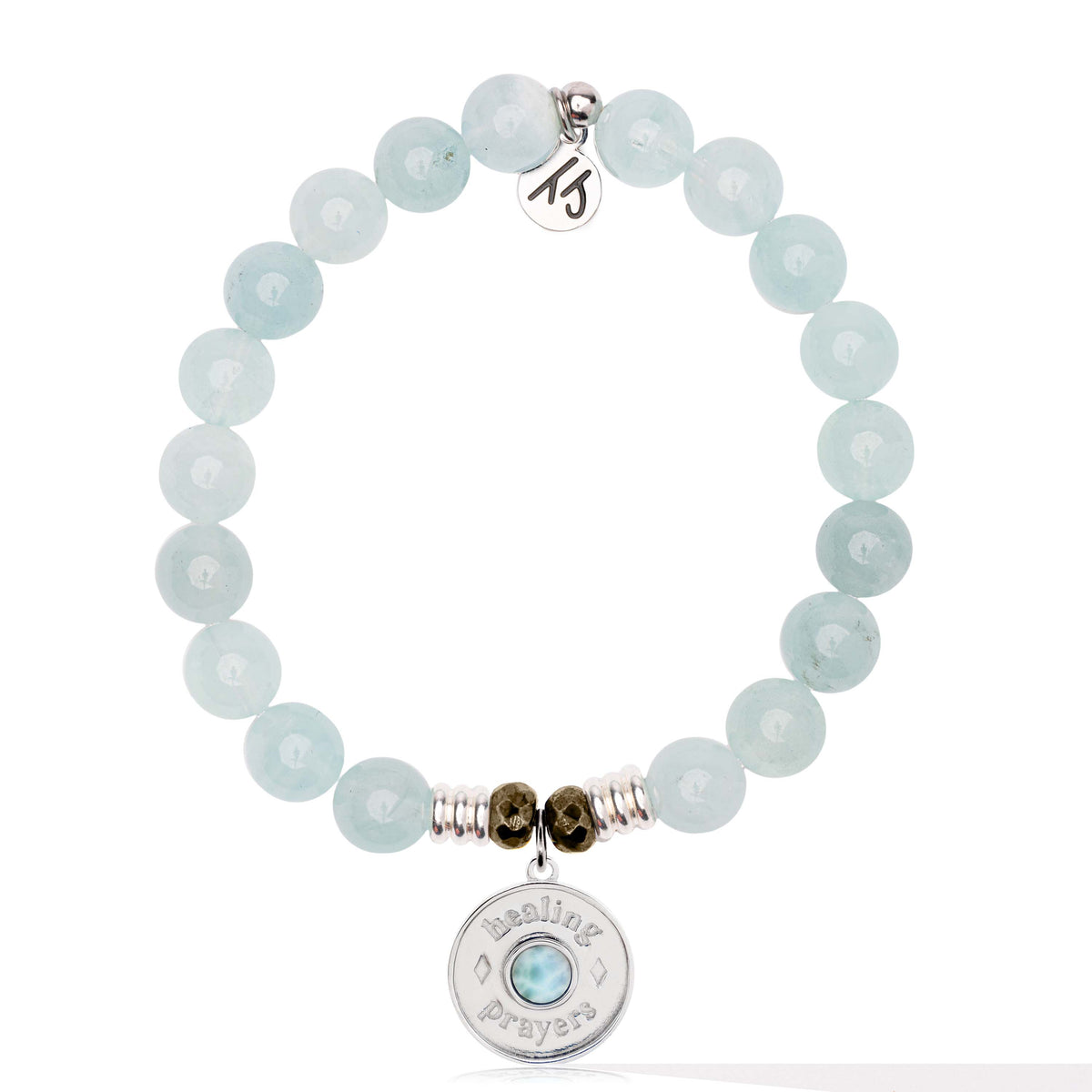 Larimar Charm Collection: Blue Aquamarine Gemstone Bracelet with ...