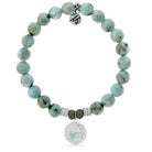 Larimar Charm Collection: Larimar Gemstone Bracelet with Larimar Cape Cod Sterling Silver Charm