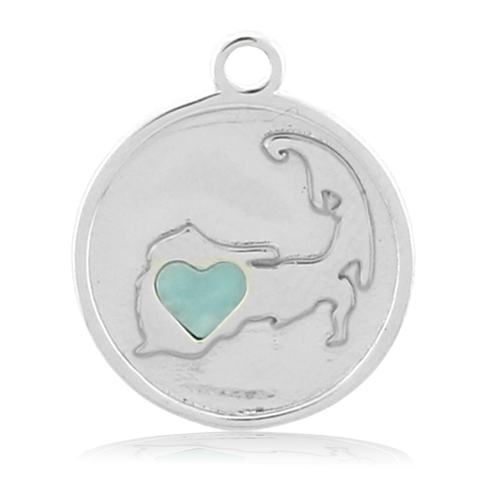 Larimar Charm Collection: Larimar Gemstone Bracelet with Larimar Cape Cod Sterling Silver Charm