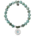 Larimar Charm Collection: Larimar Stone Bracelet with Larimar Healing Prayers Sterling Silver Charm