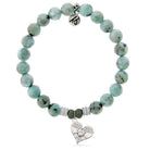 Larimar Gemstone Bracelet with Angel Love Sterling Silver Charm