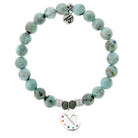 Larimar Gemstone Bracelet with Create Sterling Silver Charm