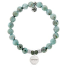 Larimar Gemstone Bracelet with Endless Love Godmother Sterling Silver Charm