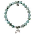 Larimar Gemstone Bracelet with Just Cruise Sterling Silver Charm