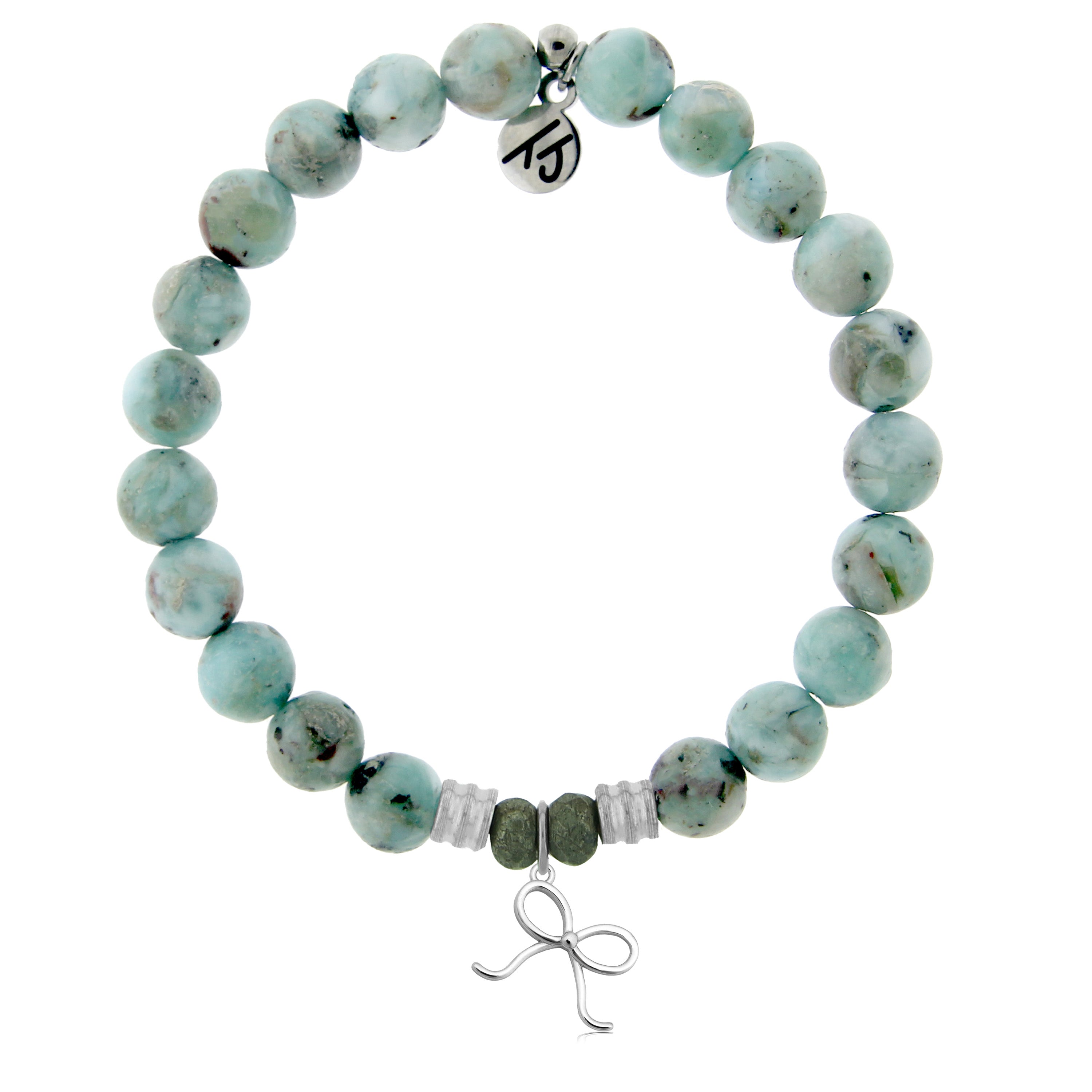 Larimar Gemstone Bracelet with You Are A Gift Sterling Silver Charm