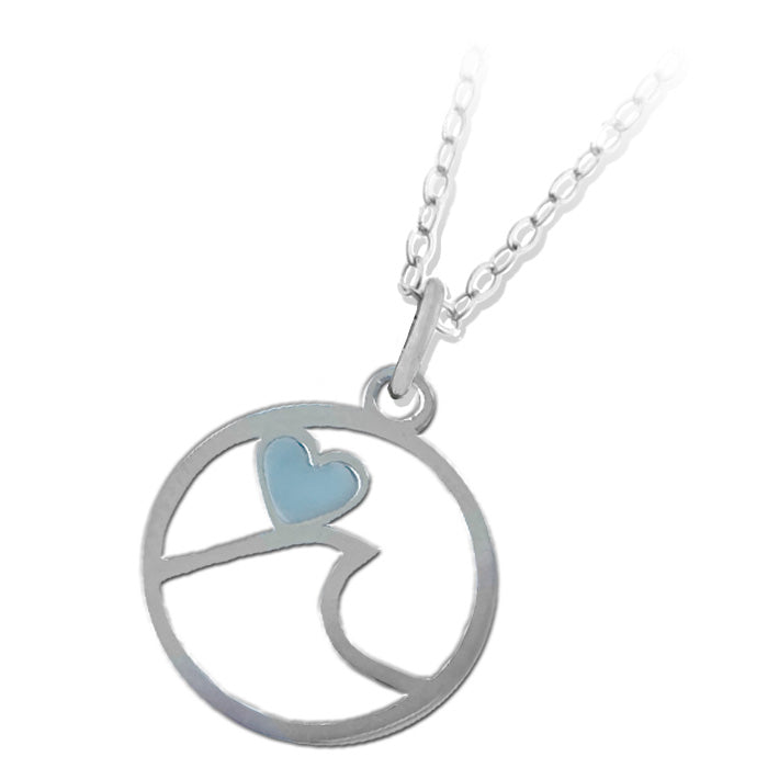 Larimar Ocean Love Sterling Silver Charm Necklace