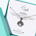 Larimar Seashell Sterling Silver Charm Necklace