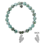 Larimar Stone Bracelet with Flip Flop Sterling Silver Charm