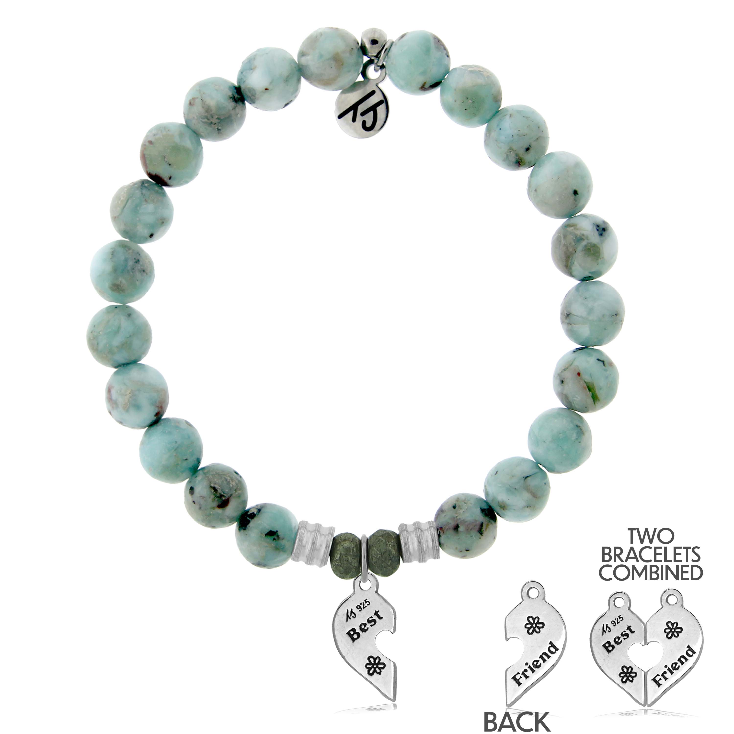 Faceted Black & Turquoise Elastic Gemstone Bracelet | KALIFANO