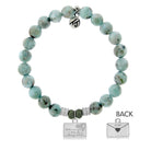 Larimar Stone Bracelet with Love Letter Sterling Silver Charm