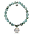 Larimar Stone Bracelet with North Star Sterling Silver Charm