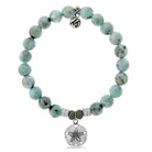 Larimar Stone Bracelet with Sand Dollar Sterling Silver Charm