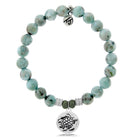 Larimar Stone Bracelet with Turtle Sterling Silver Charm