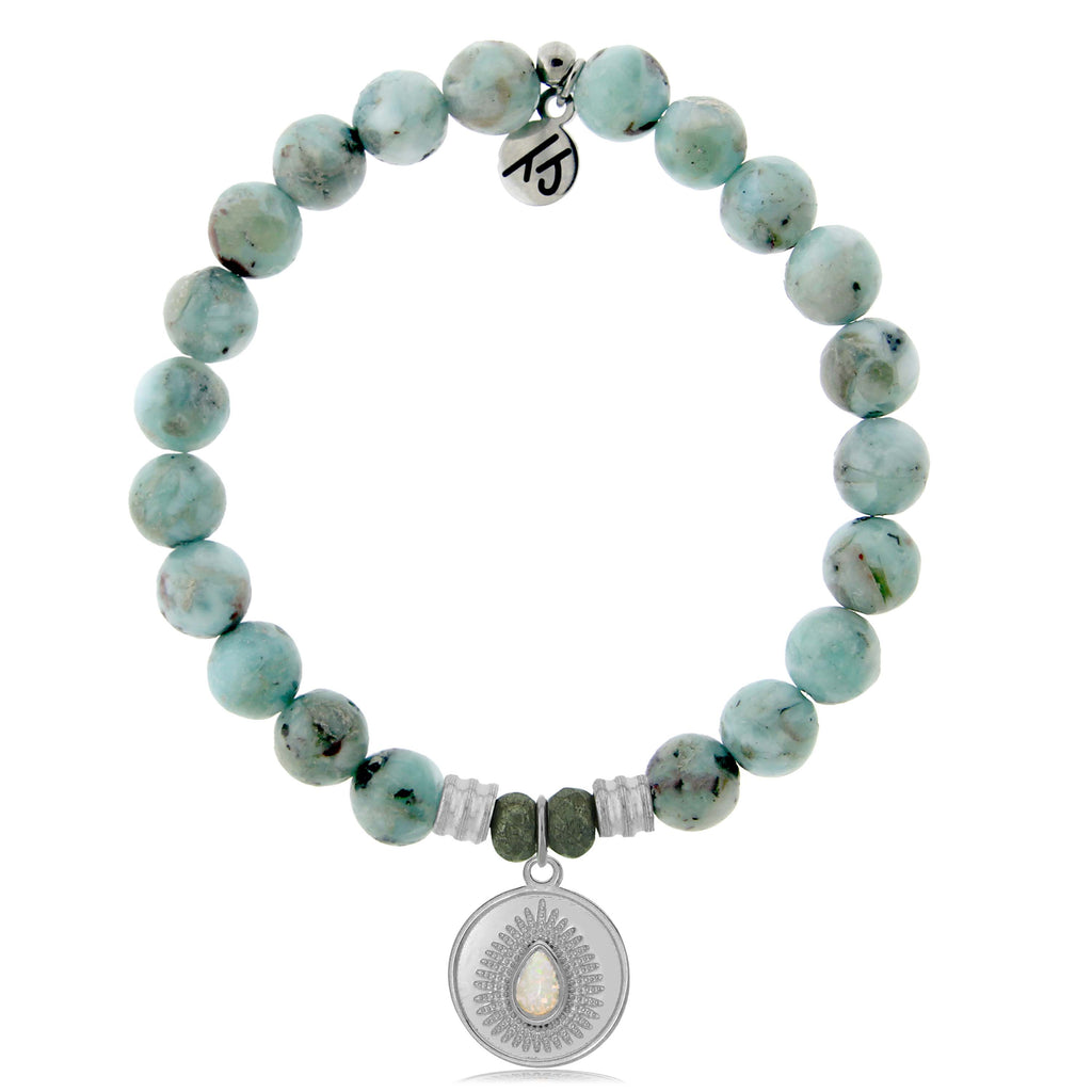 Larimar Stone Bracelet with You're One of a Kind Sterling Silver Charm