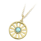 Larimar Sun Gold Charm Necklace
