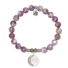 Lepidolite Quartz Gemstone Bracelet with 11:11 Sterling Silver Charm