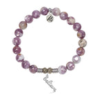 Lepidolite Quartz Gemstone Bracelet with Believe in Yourself Sterling Silver Charm