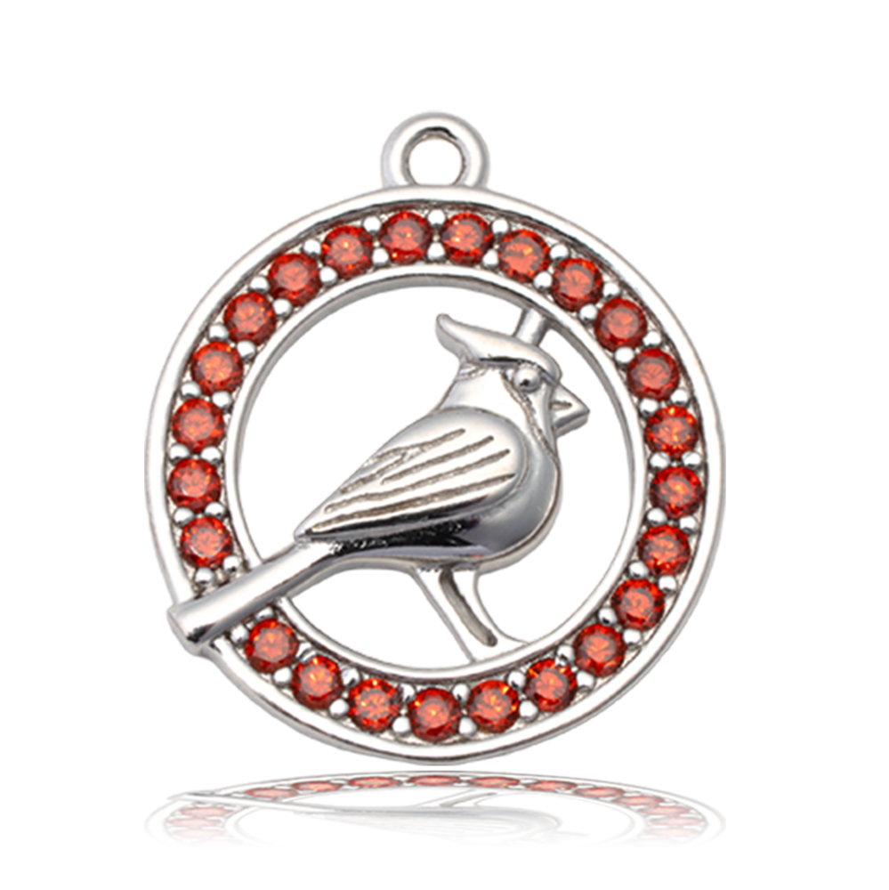 Lepidolite Quartz Gemstone Bracelet with Garnet Cardinal CZ Sterling Silver Charm