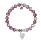 Lepidolite Quartz Gemstone Bracelet with You Are Loved Sterling Silver Charm