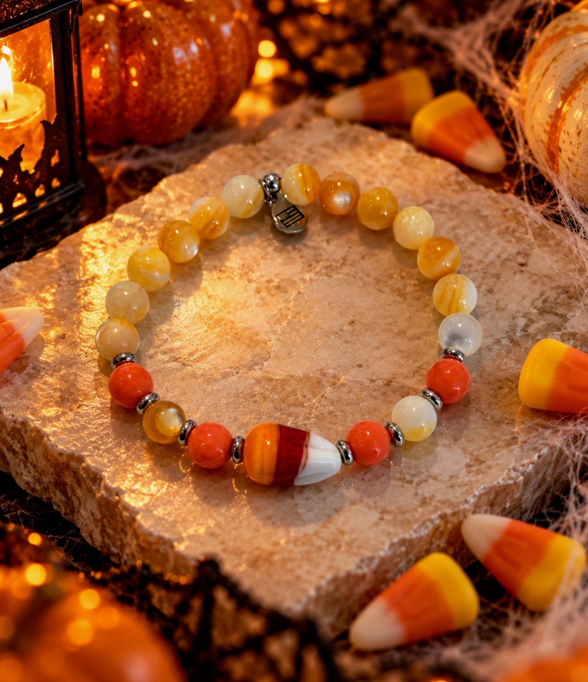 Limited Edition Candy Corn with Yellow Shell Gemstone Exclusive Bracelet