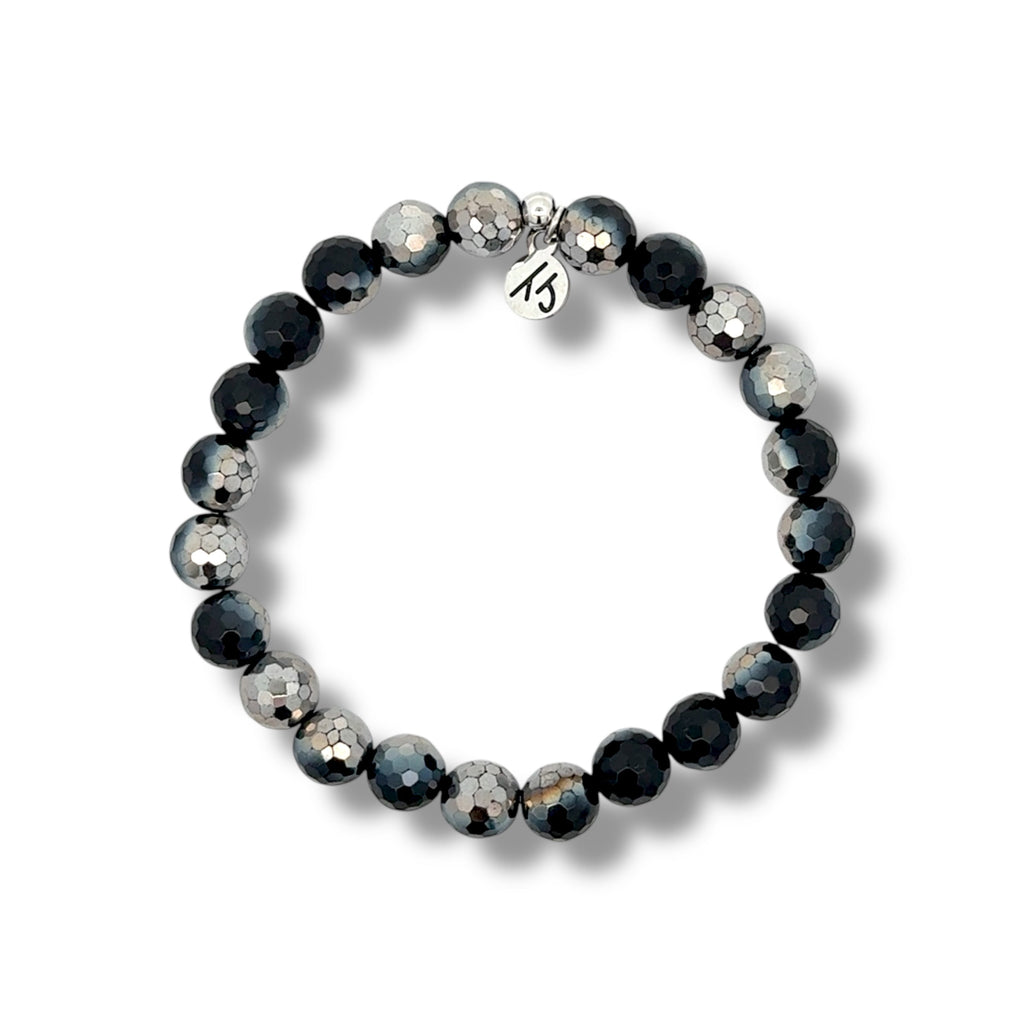 Limited Edition Defining Bracelet- Grounding Bracelet with Black Silver Agate Gemstones
