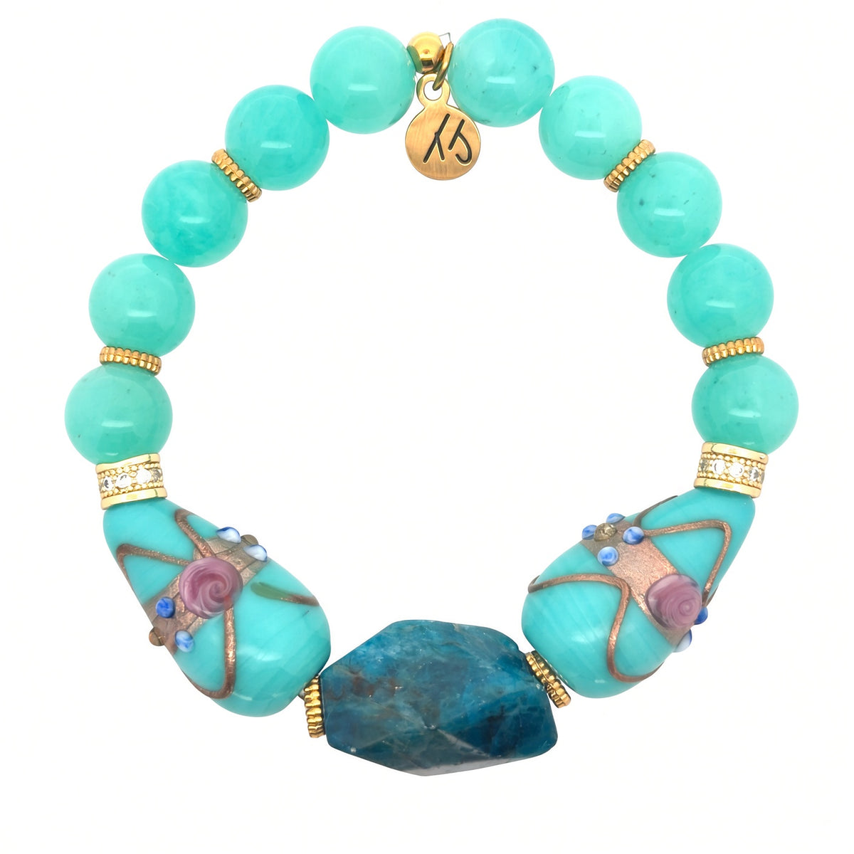 Limited Edition Exclusive Arctic Apatite with Amazonite Gemstone Bracelet
