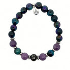 Limited Edition Exclusive Black Shell with Indigo Tigers Eye Gemstone Bracelet