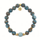 Limited Edition Exclusive Blue Agate Sandstone with Blue Calcite Gemstone Bracelet