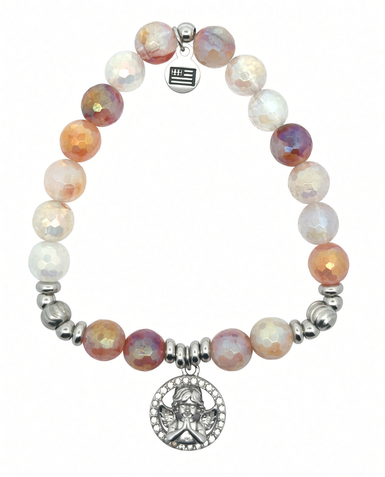 Limited Edition Exclusive Cherub Charm with Strawberry Quartz Gemstone Bracelet