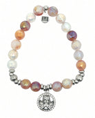 Limited Edition Exclusive Cherub Charm with Strawberry Quartz Gemstone Bracelet
