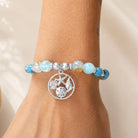Limited Edition Exclusive Coastal Memories Charm with Blue Brown Fire Agate Gemstone Bracelet