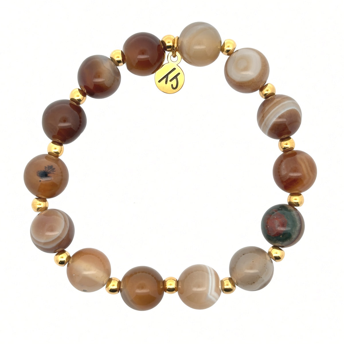 Limited Edition Exclusive Gold with Coffee Agate Gemstone Bracelet