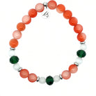 Limited Edition Exclusive Green Crystal with Orange Cats Eye Gemstone Bracelet