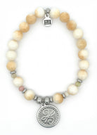 Limited Edition Exclusive New Beginnings Charm with Yellow White Jade Gemstone Bracelet