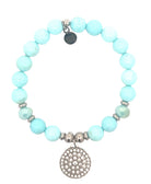 Limited Edition Exclusive Positivity Charm with Blue Turquoise Gemstone Bracelet