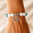 Limited Edition Exclusive Serenity Wave Charm with Celestine Gemstone Bracelet