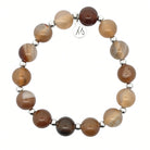 Limited Edition Exclusive Silver with Coffee Agate Gemstone Bracelet
