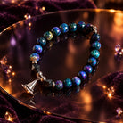 Limited Edition Exclusive Sterling Silver Spellbound Charm with Indigo Tigers Eye Gemstone Bracelet