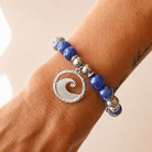Limited Edition Exclusive Waves of Strength Charm with Navy Agate Gemstone Bracelet