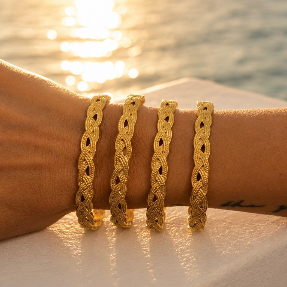 Limited Edition Gold Braided Cuff Bracelet