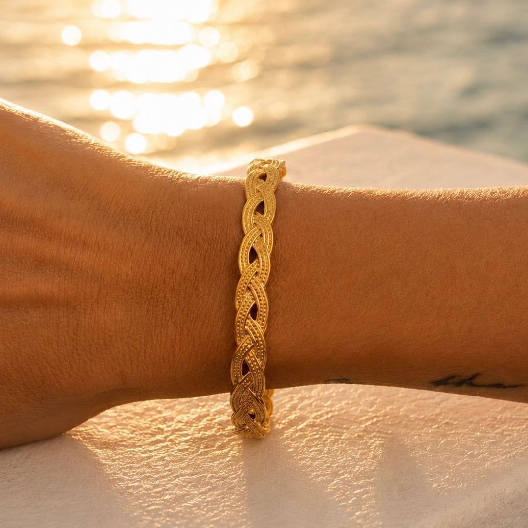 Limited Edition Gold Braided Cuff Bracelet